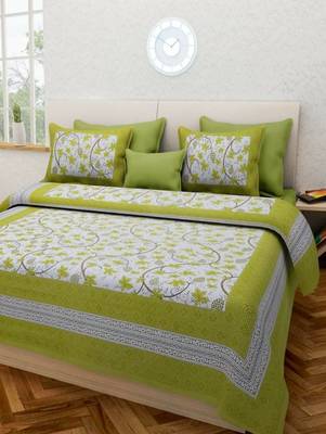 Rudra Jaipuri Prints 100% Cotton Comfort  Double Bedsheets with 2 Pillow Cover 2