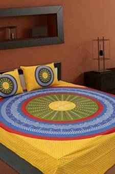 i Prints 100% Cotton Comfort  Double Bedsheets with 2 Pillow Cover