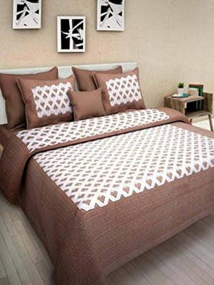 Rudra Jaipuri Prints 100% Cotton Comfort  Double Bedsheets with 2 Pillow Cover 1
