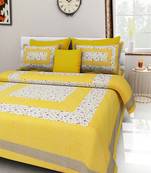 Rudra Jaipuri Prints 100% Cotton Comfort  Double Bedsheets with 2 Pillow Cover