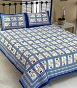 Rudra Jaipuri Prints 100% Cotton Comfort  Double Bedsheets with 2 Pillow Cover