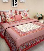 Rudra Jaipuri Prints 100% Cotton Comfort  Double Bedsheets with 2 Pillow Cover