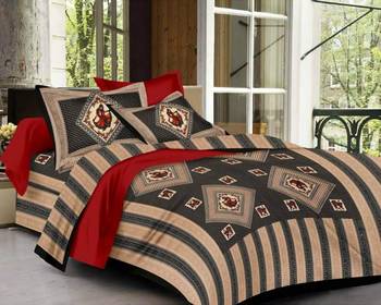 Rudra Jaipuri Prints 100% Cotton Comfort  Double Bedsheets with 2 Pillow Cover 1