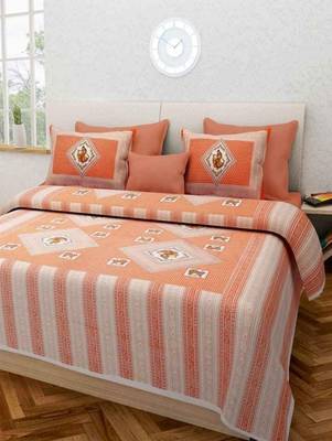 Rudra Jaipuri Prints 100% Cotton Comfort  Double Bedsheets with 2 Pillow Cover 2