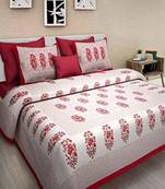 Rudra Jaipuri Prints 100% Cotton Comfort  Double Bedsheets with 2 Pillow Cover
