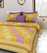 Rudra Jaipuri Prints 100% Cotton Comfort  Double Bedsheets with 2 Pillow Cover