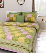 Rudra Jaipuri Prints 100% Cotton Comfort  Double Bedsheets with 2 Pillow Cover