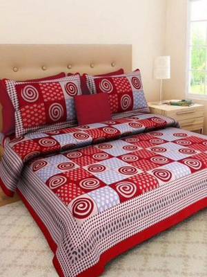 Rudra Jaipuri Prints 100% Cotton Comfort  Double Bedsheets with 2 Pillow Cover 1
