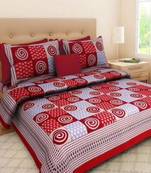 Rudra Jaipuri Prints 100% Cotton Comfort  Double Bedsheets with 2 Pillow Cover