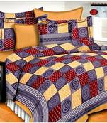 Rudra Jaipuri Prints 100% Cotton Comfort  Double Bedsheets with 2 Pillow Cover