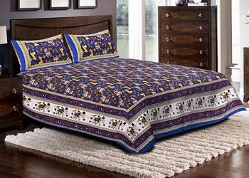 Rudra Jaipuri Prints 100% Cotton Comfort  Double Bedsheets with 2 Pillow Cover 2