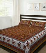 Rudra Jaipuri Prints 100% Cotton Comfort  Double Bedsheets with 2 Pillow Cover
