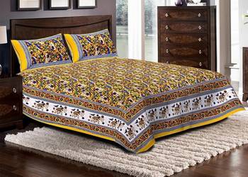 Rudra Jaipuri Prints 100% Cotton Comfort  Double Bedsheets with 2 Pillow Cover 1