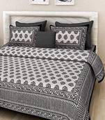 Rudra Jaipuri Prints 100% Cotton Comfort  Double Bedsheets with 2 Pillow Cover