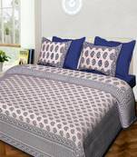 Rudra Jaipuri Prints 100% Cotton Comfort  Double Bedsheets with 2 Pillow Cover