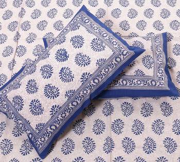 Rudra Jaipuri Prints 100% Cotton Comfort  Double Bedsheets with 2 Pillow Cover 3