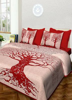 Rudra Jaipuri Prints 100% Cotton Comfort  Double Bedsheets with 2 Pillow Cover 1