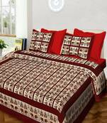 Rudra Jaipuri Prints 100% Cotton Comfort  Double Bedsheets with 2 Pillow Cover