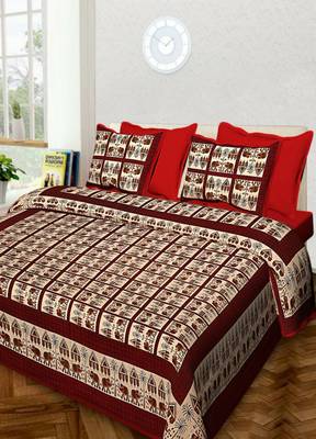 Rudra Jaipuri Prints 100% Cotton Comfort  Double Bedsheets with 2 Pillow Cover 2