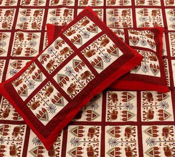 Rudra Jaipuri Prints 100% Cotton Comfort  Double Bedsheets with 2 Pillow Cover 3