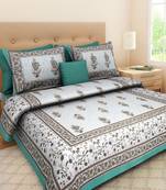 Rudra Jaipuri Prints 100% Cotton Comfort  Double Bedsheets with 2 Pillow Cover