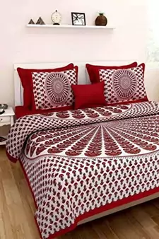 i Prints 100% Cotton Comfort  Double Bedsheets with 2 Pillow Cover