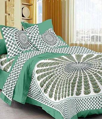 Rudra Jaipuri Prints 100% Cotton Comfort  Double Bedsheets with 2 Pillow Cover 2