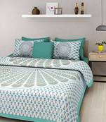 Rudra Jaipuri Prints 100% Cotton Comfort  Double Bedsheets with 2 Pillow Cover
