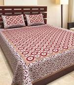 Rudra Jaipuri Prints 100% Cotton Comfort  Double Bedsheets with 2 Pillow Cover