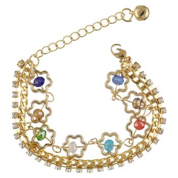 Gold Tone Style Handmade Adjustablechain Charm Bracelet For Girls/Womens 1
