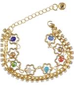 Gold Tone Style Handmade Adjustablechain Charm Bracelet For Girls/Womens