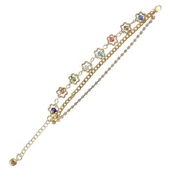 Gold Tone Style Handmade Adjustablechain Charm Bracelet For Girls/Womens 2