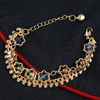 Gold Tone Style Handmade Adjustablechain Charm Bracelet For Girls/Womens 3