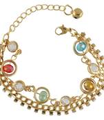 Gold Tone Style Handmade Adjustablechain Charm Bracelet For Girls/Womens