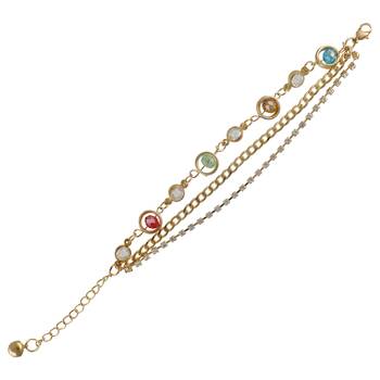 Gold Tone Style Handmade Adjustablechain Charm Bracelet For Girls/Womens 2