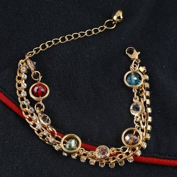 Gold Tone Style Handmade Adjustablechain Charm Bracelet For Girls/Womens 3