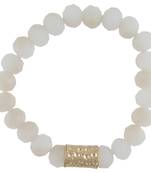 Handmade Adjustable Bracelet With White Bead For Girls/Womens