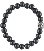 Black Beads Strechable Bracelet. Daily/Party Wear Stylish Fashion Jewellery For Men/Women/Boys/Girls.