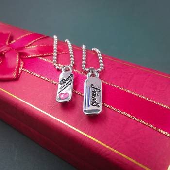 Valentine Day & Friendship Day Special For Best Friend With Best Friend Letter Design Pendant With Chain 3