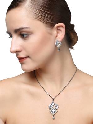 Silver Cubic Zirconia Pendants 4