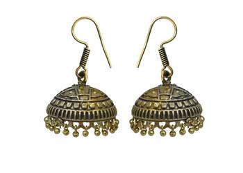Golden Oxidised Earring 1