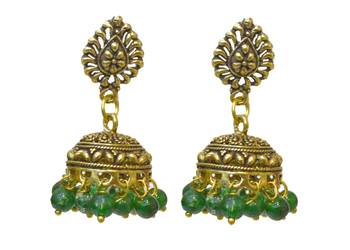 Golden Oxidised Earring 1