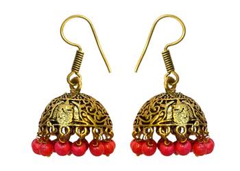 Golden Oxidised Earring 1