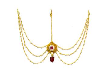 Maroon Maang Tikka 1