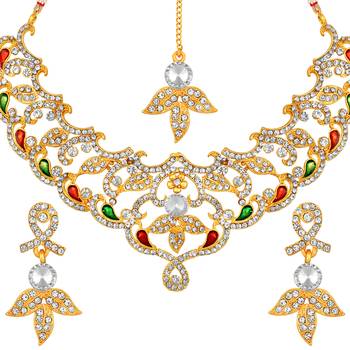 Multicolor diamond necklace-sets 2