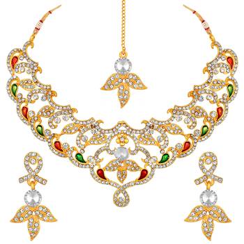 Multicolor diamond necklace-sets 3