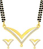 Gold diamond mangalsutra
