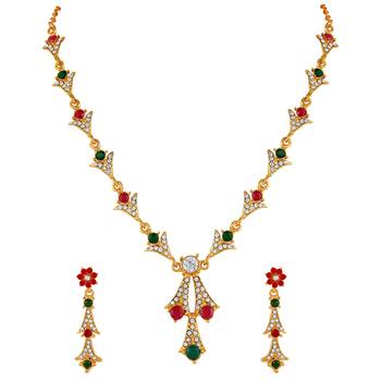 Multicolor diamond necklace-sets 2