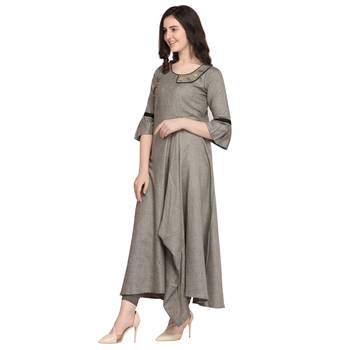 Grey hand woven rayon kurtas-and-kurtis 2