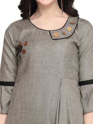 Grey hand woven rayon kurtas-and-kurtis 4